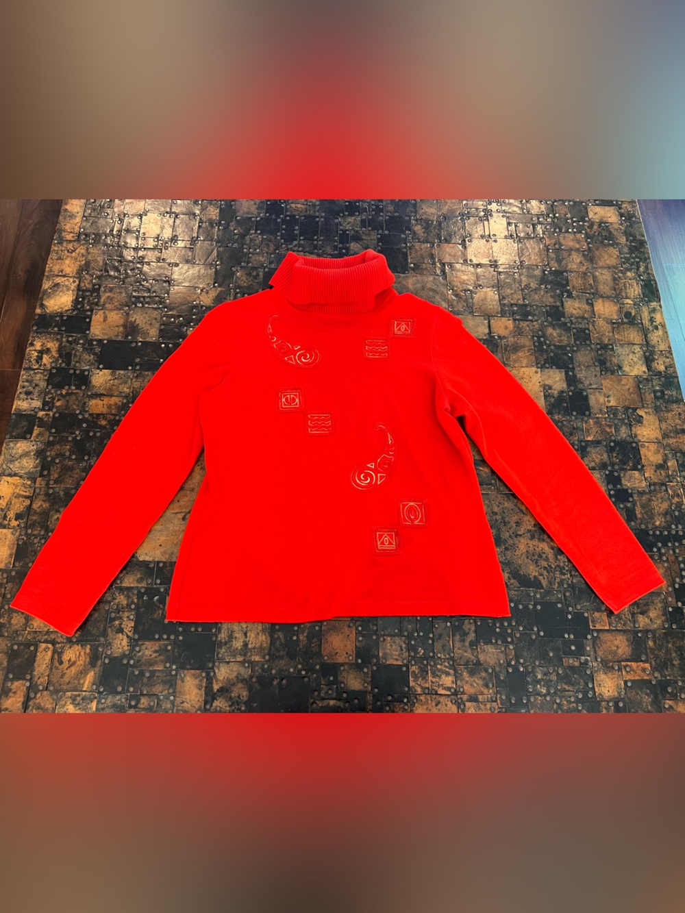 Escada Red Turtleneck Sweater